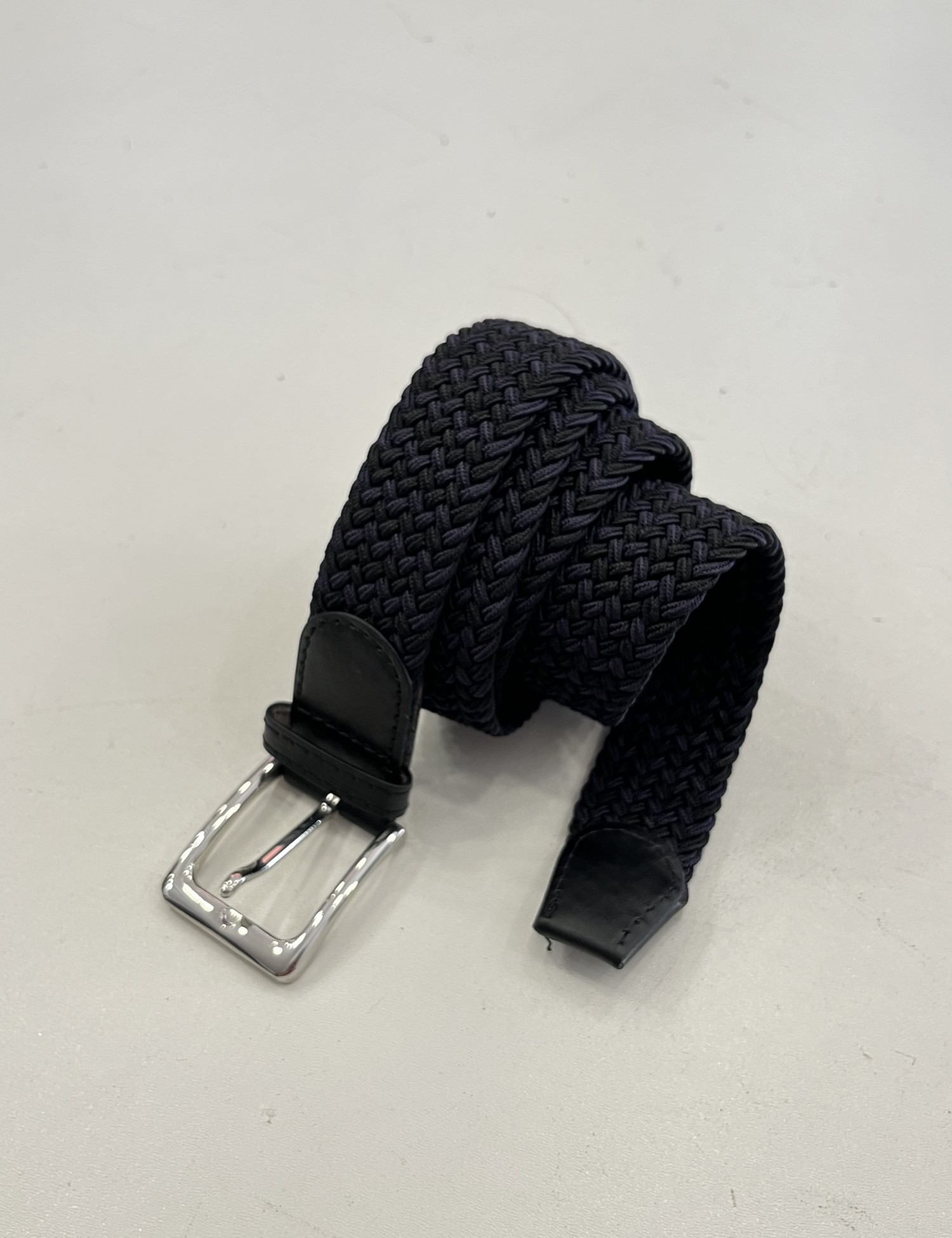 Huxley and Grace Ανδρική μπλε μαύρη ελαστική πλεκτή ζώνη 250422M